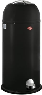 WESCO Kickmaster Maxi avfallssamlare i färgen mattsvart, pulverlackerad stålplåt, inbyggd dämpare, 40 liter volym, stor inkast