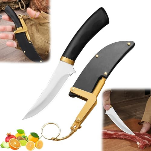 Cuchillo De Fruta Portátil Multiusos Para Exteriores Con Funda, Cuchillos Para Frutas De Acero Inoxidable (1 Pieza)