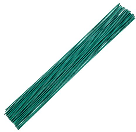 Tofficu 50 Stück Blumenstieldraht Für Selbstgemacht Bastelprojekte 40cm Grün Robuster Metall Und Kunststoffdraht Für Kunstblumen Für Blumenarrangements Und Gartendekoration