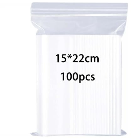 huruirui Sachets Plastiques Refermables Sachet Plastique Transparent 15x22cm Épaissir Petit Taille Sachet Zip Pochon Plastique Fort et Robuste Stockage Hermétique de Petits Objets 100mµ 100pcs