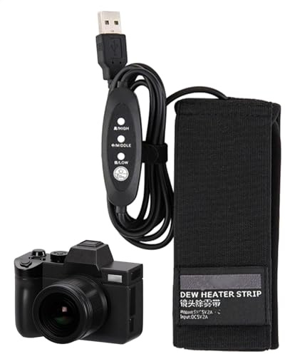 Kamera-Antibeschlag-Wärmegürtellinse Tragbare Objektivheizung Antibeschlaggürtel Heizgürtel USB Fotoobjektivheizung Einstellbare Temperaturheizung 3-Stufen-Temperaturregelgürtel Kamera-Heizgürtel Obje