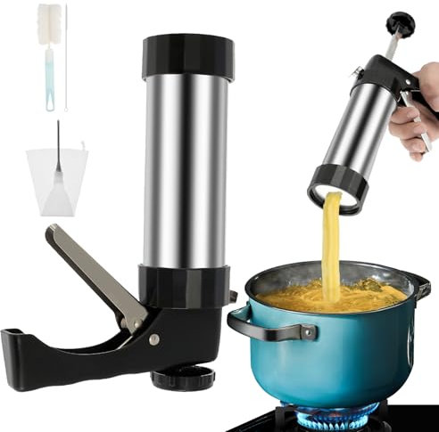 OKYMOTOR Churro Maker Machine,Stainless Steel Churro Gun Kit,Cookie Press Set with 1 Tips, 3 Discs, 2 Brushes