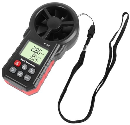 Mémoire de Vitesse du Vent Numérique, Anémomètre Portable, Contexin de Vitesse de Vent Portable pour Mesurer la Vitesse et la Température du Vent avec Rétro-éclairage, Vitesse du