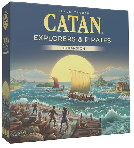CATAN Explorers & Pirates Board Game Expansion (6th Edition) Embark on New Adventures, Strategy Game for Kids & Adults, Ages 12+, 3-4 Players, 90 Minute Playtime, Made by Catan Studio