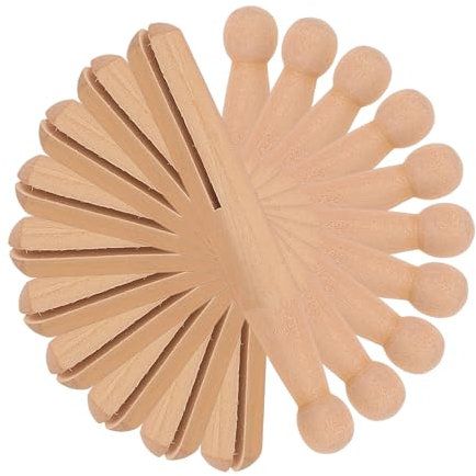 EXQUIMEUBLE Lot de 10 Pinces à Linge en Faits Main Bâtons en Traditionnels Décoration Naturelle pour Maison Poupées et Arts