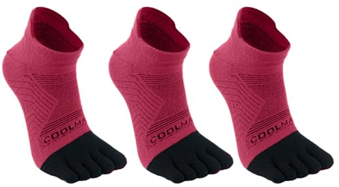 Azarxis Calzini 5 Dita Antiscivolo per Running e Palestra 3 Coppie - Traspiranti Calze Sportive con Dita Separate Uomo/Donna per Corsa, Trail, Fitness, Yoga (Fucsia, M)