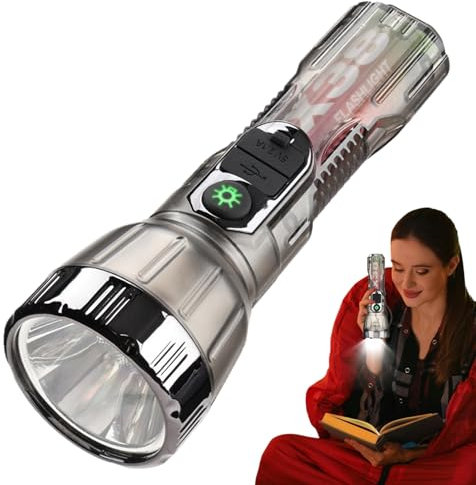 demaxiyad Solar Power Flashlight Multifunctional USB Power Bank Bright