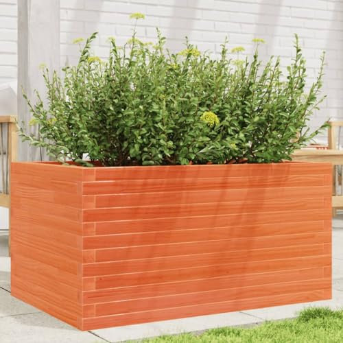 Iiaky Jardinière Cire Marron 90x60x45,5 cm Bois de pin Massif,Jardiniere sur Pieds,Bac avec Treillis,Jardiniere Terrasse