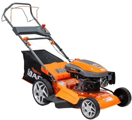 RURIS Tondeuse à Gazon Thermique Autotractée DAC 120XLS – Moteur 4 CV 161 CC, Largeur de Coupe 460 mm, Bac 55 L, 4 Fonctions : Ramassage, Éjection Arrière et Latérale, Mulching