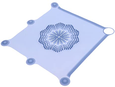 SEWACC Filtre Anti-bouchage Forte Filtration et Récupération de Cheveux en Silicone Bleu Ventouse Accessoire Simple et Élégant pour Salle de Bain
