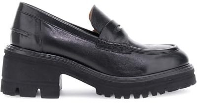 CAFèNOIR - Mocasines De Cuero con Suela De Tacos, para Mujer, Color Negro, Talla 37