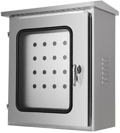 Distribution Boxoutdoor Stainless Steel Electrical Box Enclosure, Wall-Mounted Project Boxes Cable Connector, Waterproof Lockable Metal Junction Box, Universal Electric E(50×25×60Cm)
