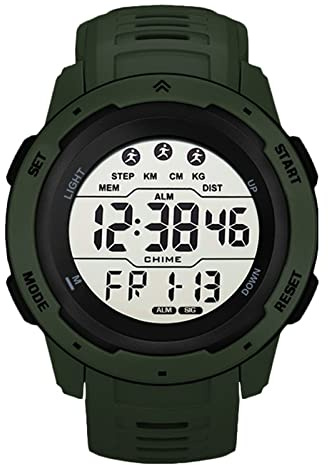 KIMISS Military Luminous Sports Watch Digital Sports Uhr Multifunktional wasserdichte Laufuhr Im Freien - Kleidung, Schuhe & Schmuck/Männer/Uhren/Handgelenksuhren (Green)