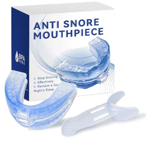 Anti Snoring Mouth Guard Adjustable – Blue Sleep Apnea Mouthpiece Fit for Men & Women – Anti Snoring Devices - Comfortable Sleeping Snore Stopper Device – Anti Snore Mouthpiece Solution