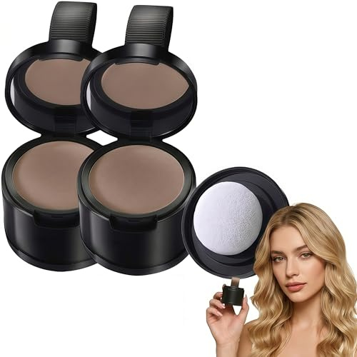 Avellio Instant Roots & Grey Hair Cover Ansatzpuder Dunkelbraun Haarpuder für Frauen und Männer mit Spiegel und Schwamm Langanhaltend gegen Haarausfall für Natürlichen Look im Alltag (light brown)