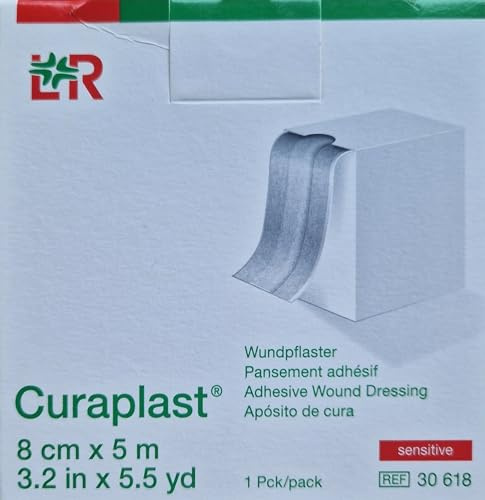 Curafix 30618 Pflasterverbände, Curaplast Sensitive, 8 cm x 5 m