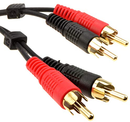 kenable RCA Cinch Double Fiches Vers Fiches Stéréo l'audio câble Cordon Plaqués Or 10 m [10 mètre/10m]