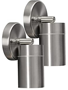 2er-Set Edelstahl Wandspot MODENA, GU10, Höhe 10,5 cm, IP44; Konstsmide 7598-000