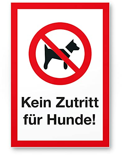 Komma Security Kein Zutritt Hunde Hunde Schild - draußen bleiben Hinweisschild Türschild Verbotsschild - Hundeverbot Verbot Hunde - Restaurants Läden Geschäfte Büros