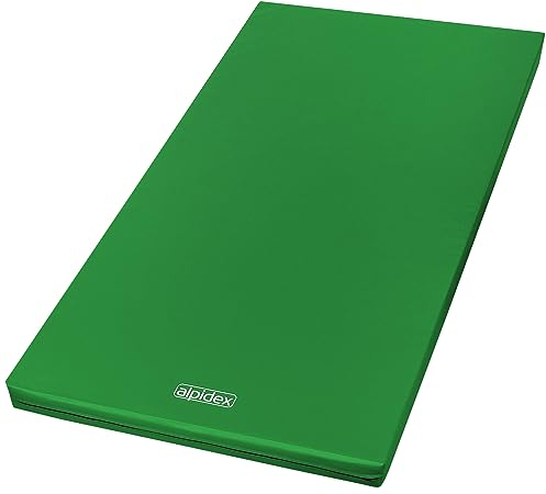 ALPIDEX Matte Turnmatte Sportmatte Gymnastikmatte 200 x 100 x 8 cm mit Antirutschboden RG 20 (sehr weich), Farbe:grün