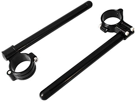 Für VTR1000 1998-2005 für SV650X 2017-2019 41mm Stummellenker Aufstecklenker CNC Aluminium 7/8 Zoll Rohre Motorradzubehör für Kawasaki ZX6R 1990-1997 für Yamaha YZF R3 2015-2018 (Schwarz)