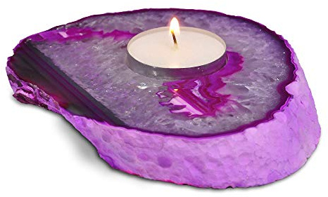Serafino agat te ljus hållare - värmeljus ingår! Rosa