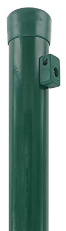 INDUTEC Zaunpfosten - Ø 34 x 1200 mm - für Maschendraht Drahtzaun - grün pulverbeschichtet - mit Drahthaltern