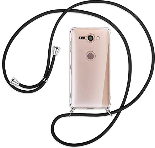 mtb more energy® Handykette kompatibel mit Sony Xperia XZ2 Compact (5.0'') - schwarz - Smartphone Hülle zum Umhängen - Anti Shock Full TPU Case