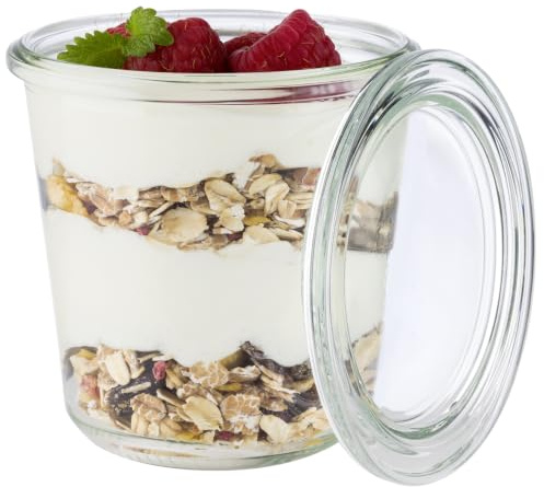 APS uppsättning med 6 original Weck-glas 290 ml med lock – Ø 9 cm/höjd 9 cm/fallform