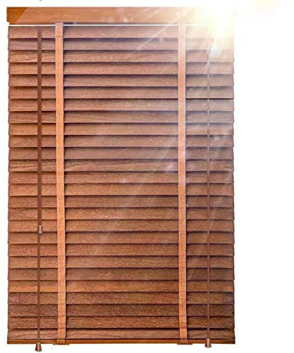BOTOWI Holzjalousie Holz Jalousie 60cm/80cm/100cm/120cm/140cm, Fenster Jalousie Blickschutz Fenster Rollos, Jalousie Vorhang für Innen, Büro, Zuhause, Bad, Holzrollos Lamellenvorhänge,60x200cm