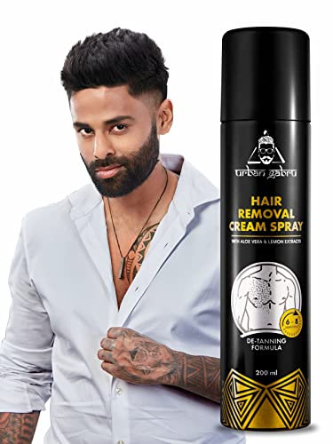Urbangabru Hair Removal Cream Spray 200ml | Painless Body Hair Remover for Legs, Chest, Back & Underarms | Fast & Easy Body Hair Removal | (6.76 Fl Oz / 200 ml)