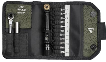 Topeak Torq Rocket mini X Werkzeug Set mit Drehmomentschlüssel und Bithalter, 15410054