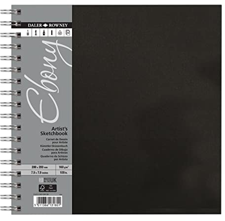 Daler-Rowney Ebony Cuaderno Dibujo Cuadrado 160g 20x20cm 54H