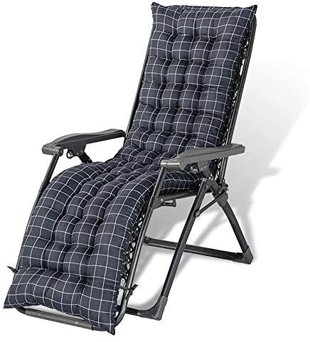 DASJD Auflagen für Gartenliegen, Tragbare rutschfest Liegenauflagen, Deckchair Auflage für Terrasse, Reisen, Relax Liegestuhl (Ohne Stuhl),Blau,155x48x8cm