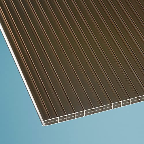 Löffert® 16mm Stegplatte 3-Fach | bronze, 980 x 2500 mm | Polycarbonat | Überdachung | ALLE Strukturen & Größen + ALU-Profile + Zubehör