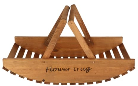 Home Deco London Garden Trug Gardening Flower Basket for Plants Veg Foraging Basket - Garden Trug Basket Vegetable Trugs (Wooden Flower Trug)