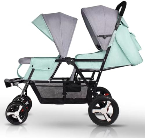 Standardkinderwagen Zwillings-Kinderwagen, Reise-Kinderwagen, Doppel-Kinderwagen, abnehmbarer Kinderwagen, kompakt, faltbar, 0–36 Monate Kinderwagen, Trolley