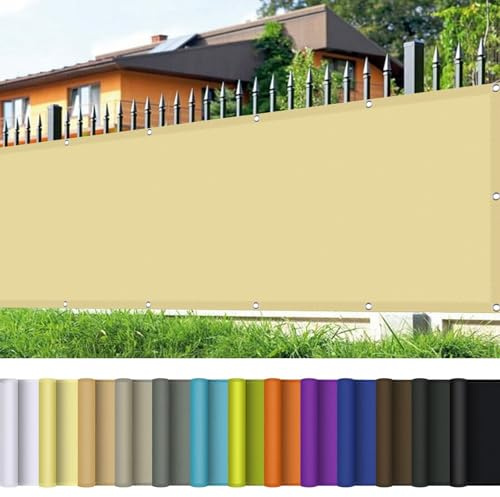 Voile d'ombrage Imperméable Rectangulaire 140 x 400 cm Rectangulaire Voile Ombrage avec Oeillets Anti UV Contre Le Vent Bâche Dombrages pour Patio Être Applicable Jardins, Couleur Crème