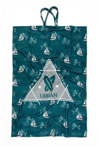 HAMUR HOME 2-in-1 Towel Bag | Strandtuch mit Urban Druck & Praktische Strandtasche | Großes Reisestrandtuch 100x150 cm – Ideal für Sommerausflüge | Leichtes Strandtuch