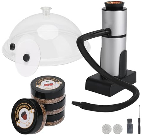 Smoking Gun Food, Smoker Portable Wood Smoke Infuser with Wood Chips, Food Kitchen Smoker kit for Salad Meat Salmon Cocktails Cheese BBQ