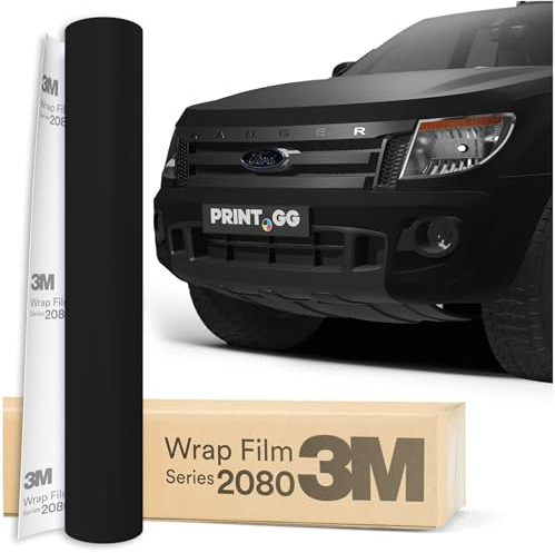 Auto Folie 3M 2080 Deep Black Matt M22, 152 x 30 cm | Selbstklebende Car Wrapping Folie | Robuste Lackschutzfolie für Auto, Motorrad, Boot | Autofolie mit Exzellenter Haftung