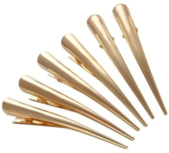 Krokodilklemmen, Haarspangen aus Alligatoren, Entenschnabel, Haarspange, rutschfest, Damen, Mädchen, Krokodil-Haarspangen, Gold (Metall, für Frisur Salon)