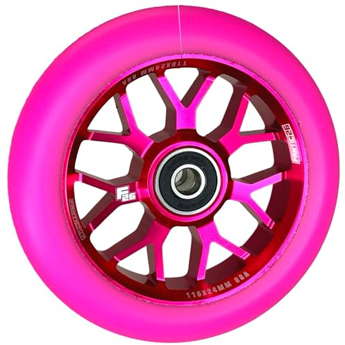 F26 Stunt Scooter Rolle, Spy7, 110 mm, Pink/PU Pink | mit ABEC 11 Kugellager, für Park, Street und Freestyle