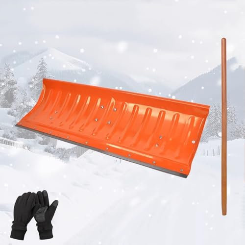 Schneeschaufel, große Schneeschaufel für den Außenbereich, Winter-Schneeräumungswerkzeug, Getreideschaufel zum Reinigen von Bauernhof-Dünger (90 cm + 1,2 m Holzgriff)
