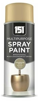 DIOXSTAR Metallic Gloss Champagne Gold Spray Paint, Fast Drying, Non-Cracking, Suitable for Various Surfaces, Indoor and Outdoor Use, Easy to Use, 400ml (1 PCS)