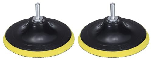 sourcing map 5 Inch Hook and Loop Sanding Disc Pads M14 Shank PP Drill Sanding Attachment, Sand Paper for Power Tools - Yellow + Black 2 Set 4pcs