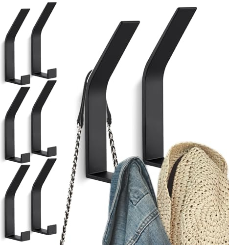 Kssvzz 8 Pezzi Appendiabiti da Parete Moderno, ganci appendiabiti (Nero) | Attaccapanni da Muro Design, Ganci Appendiabiti da Parete, Appendi Abiti per Muro. Ideale per camera, ingresso, bagno.