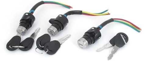 Motore Bobina Accensione Per Motociclette Quad Bici Elettriche Scooter Go-kart 3 Fili Interruttore Di Accensione Serratura Con Chiavi Accessori Statore Moto(3 Set)