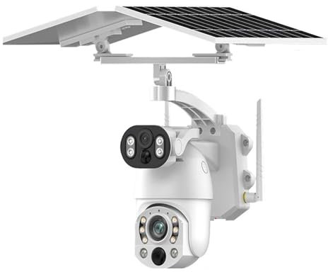 Caméra de sécurité Caméra solaire 4K WiFi /4G, double écran, Surveillance de sécurité, Zoom optique 50X, détection de mouvement en extérieur, Vision nocturne, caméra IP avec panneau solaire et stockag