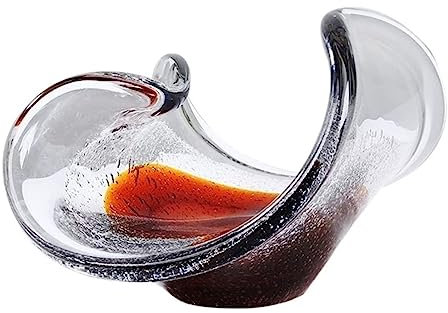 OZBMA Fruit Bowl Countertop Fruit and Vegetable Basket Bowl Creative Irregular Shape Art Fruit Plate Large Glass Fruit Bowl for Living Room and Kitchen